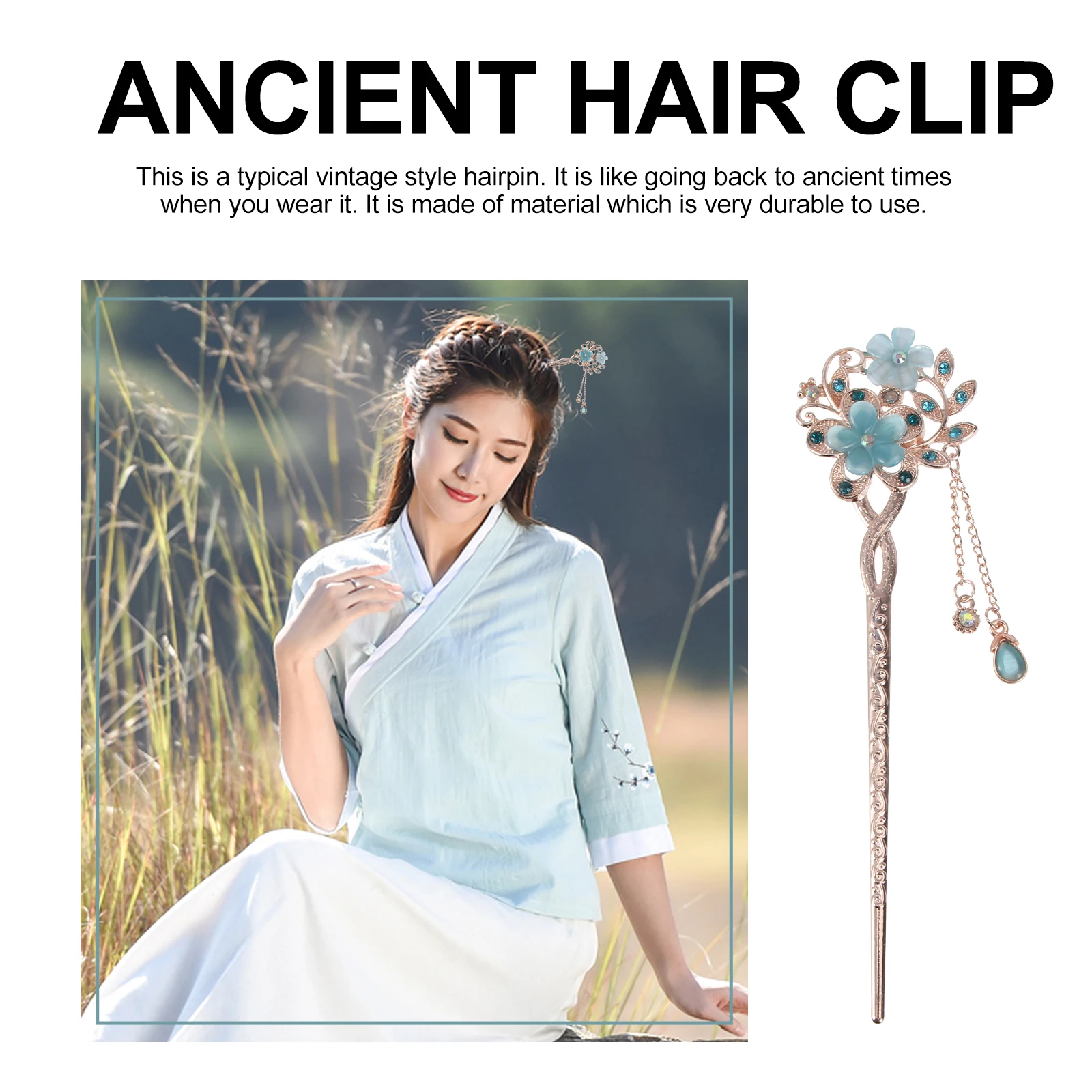 

Classical Hairpin Japanese Chinese Accessories Decorative Tassel Flower Chignon Hairstyle DIY Durability Gift Women