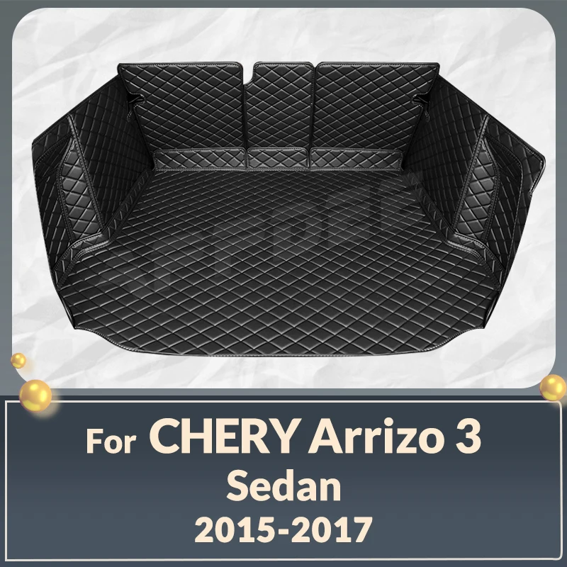 

Auto Full Coverage Trunk Mat For Chery Arrizo 3 Sedan 2015-2017 16 Car Boot Cover Pad Cargo Interior Protector Accessories