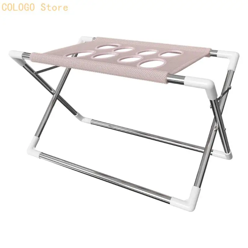 Pet Coat-Care Support Stand for Felines, Seven Reinforced Openings Aid Bathing, Brushing, and Routine Grooming Tasks D0LD
