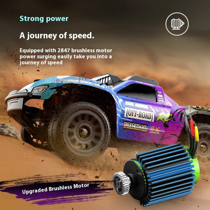 JJRC Q130 1:16 70 KM/H 4WD RC Auto met Licht Borstelloze Motor Afstandsbediening Auto Hoge Snelheid Drift Monster Truck volwassenen Kinderen Speelgoed