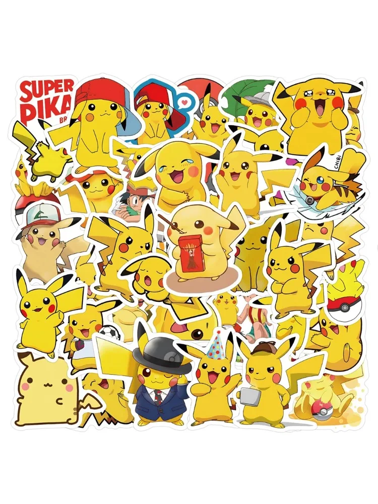 AliExpress TOMICA 60PCS Cute Pikachu Stickers For Kids DIY Skateboard Notebook Bicycle Laptop Suitcase Funny Decals Graffiti Toys