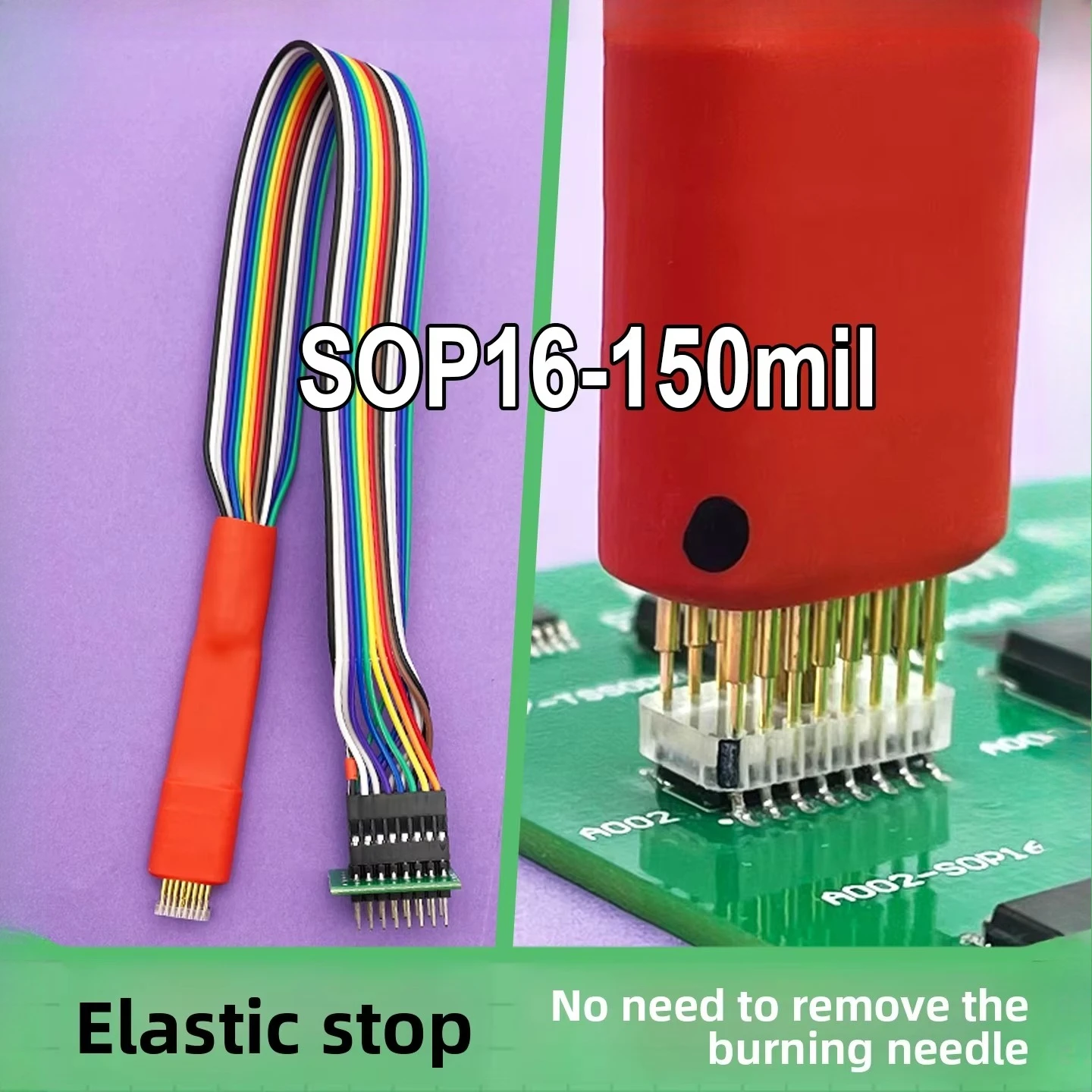 SOP20/28/16/18/14 Universal Programming Probe – Gantry Spring Loaded Pogo Pins, 1.27mm Pitch for IC Burner