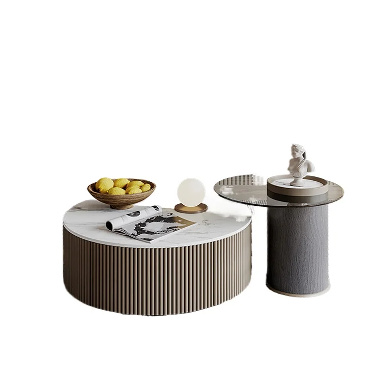 

Simple slate coffee table TV cabinet,size round combination light luxury minimalist designer Internet celebrity