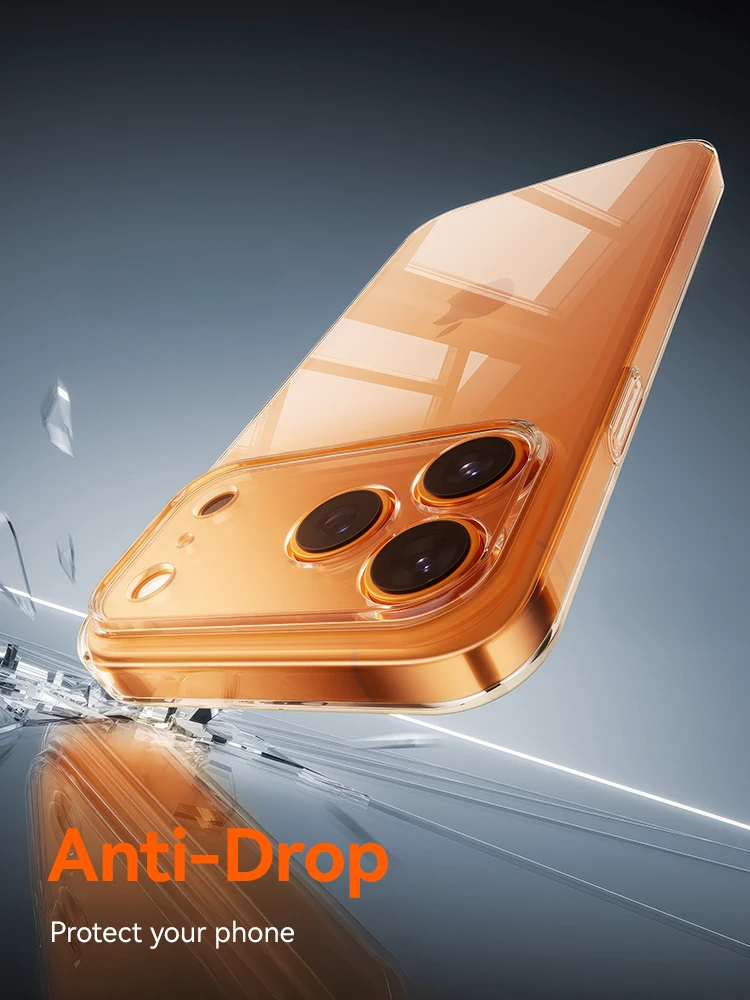 Casing Joyroom untuk iPhone 17 16 Pro Max, Casing Transparan Kristal PC Anti-Kuning Pelindung Lensa untuk iPhone 17 Pro Max