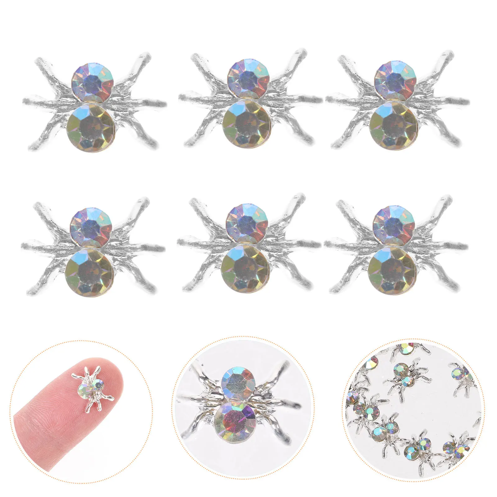 

100Pcs No Fading Deforming Spider Nail Charms Women Manicure Decorations Birthday Parties Nail Art Charms Manicure Decors