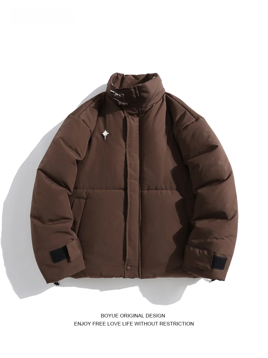 

Boyue American Sle Metal Decorative Cotton Jaet Vintage Streetwear Stand Collar ex Outerwear Warm Color Zipper