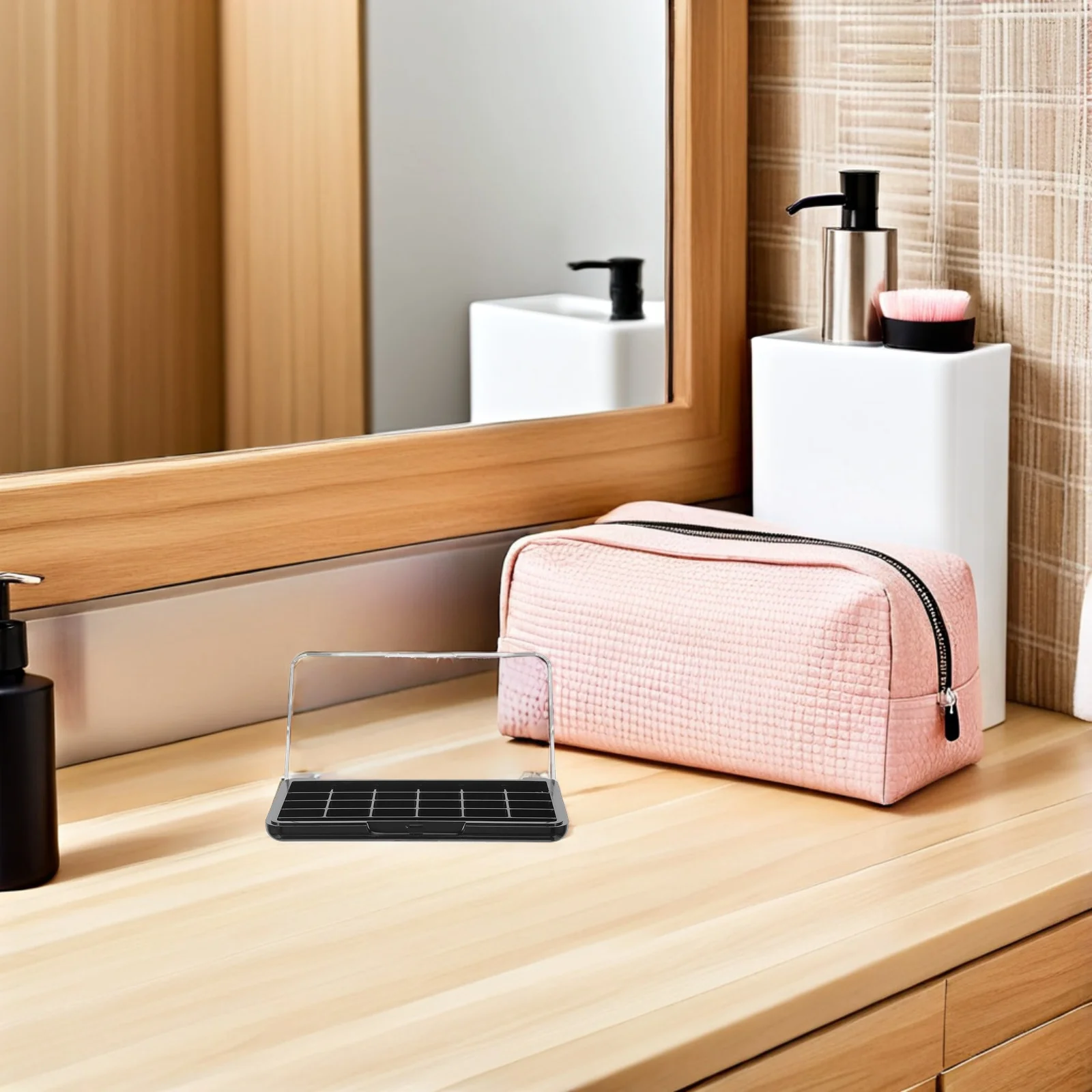 

2Pcs Empty Eyeshadow Box Transparent Lid 24 Slots Lipstick Palette Organizer Travel Makeup Case Storage Container