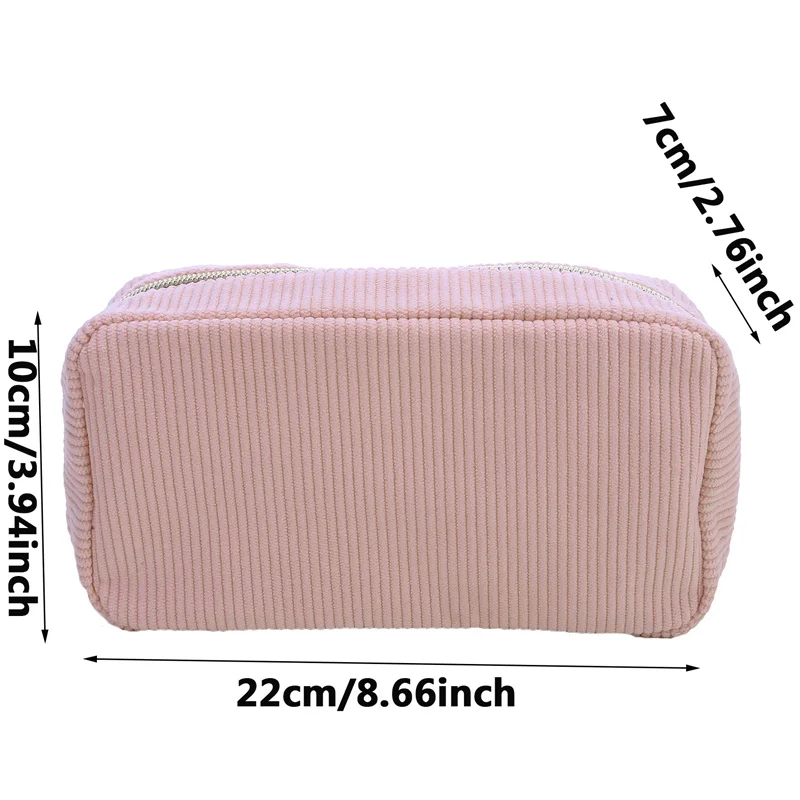 Corduroy Travel Cosmetic Bag Portable Makeup Storage Bag Purses Women Zipper Make Up Organizer Storage Clutch Beauty Case Pouch