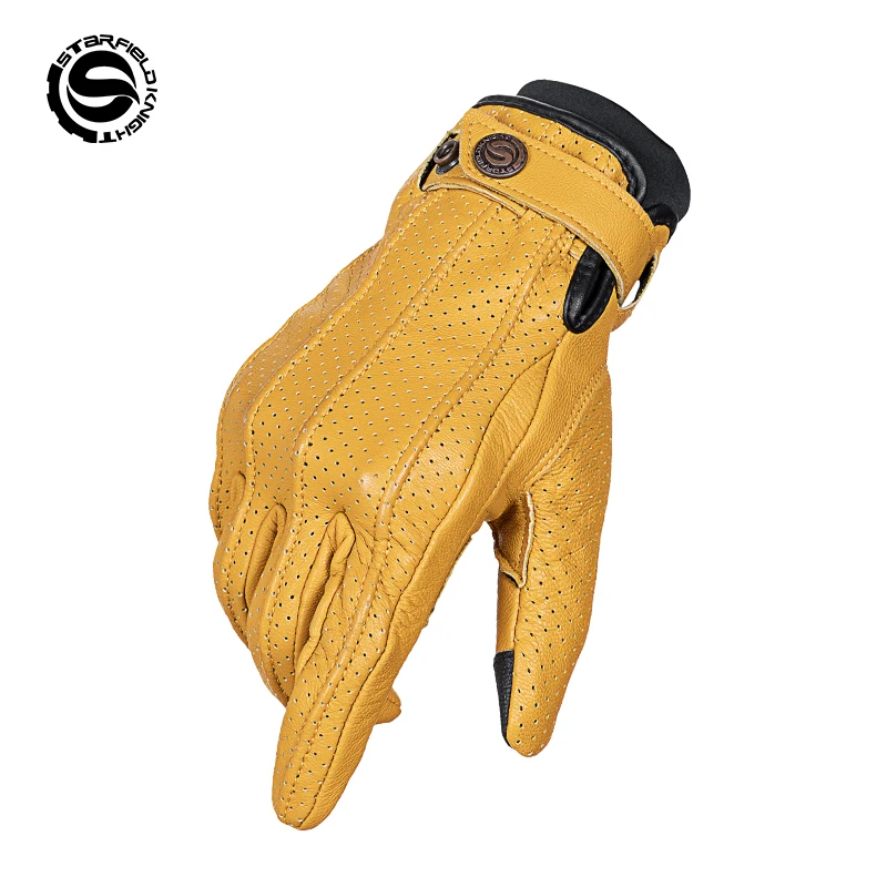 

Star Field Knight Motorcycle Gloves New Summer Breathable Riding Protection Equipment Real Goat Leather Non-slip Wear-resistant