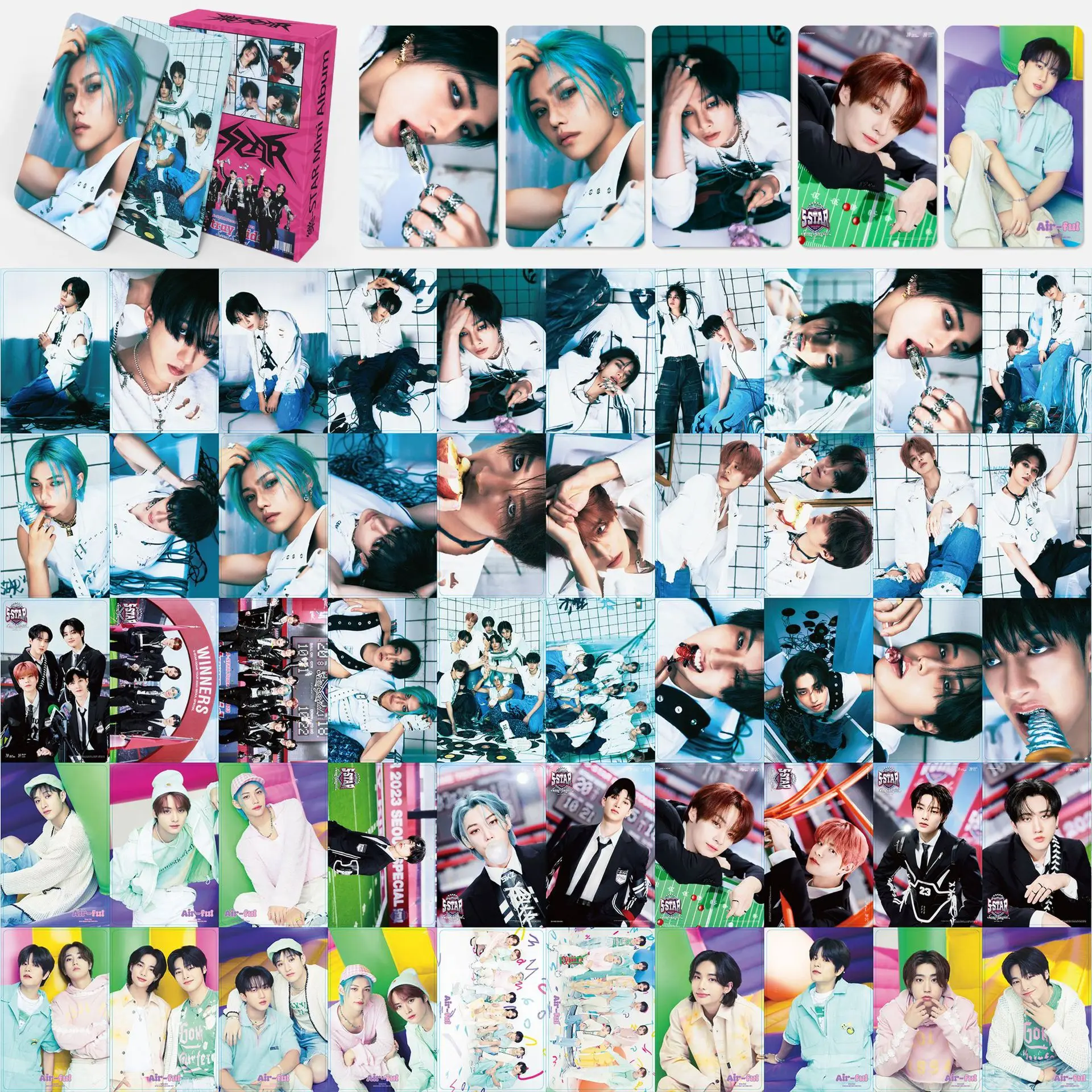 

55pcs Stray Kids Album Le STAR Small Card Lomo Card SKZOO Surrounding FELIX Photo Card Fan Support Card Collection Small Card