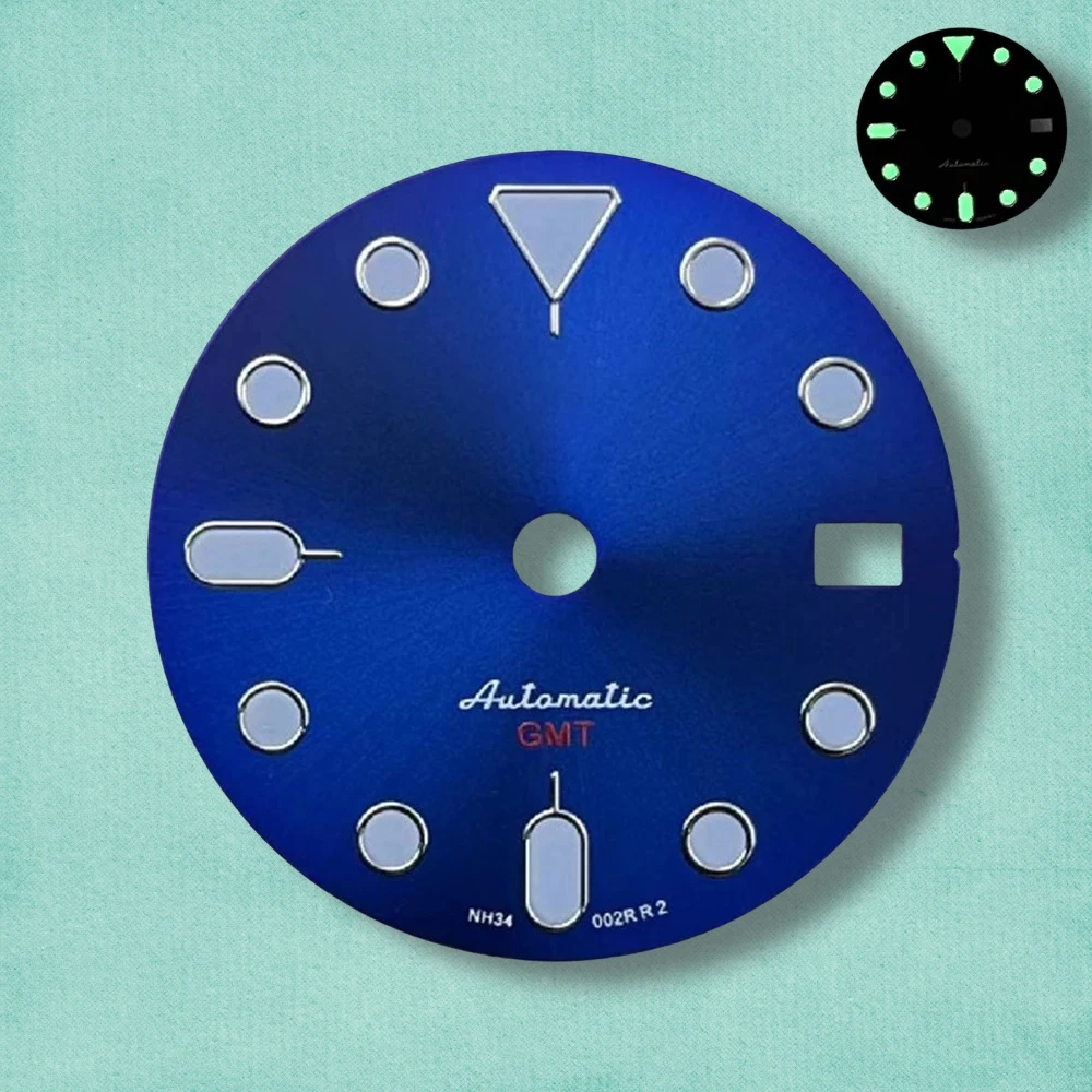 28.5mm S Logo NH34/NH35 SUB/SKX007 Dial Fit NH34/NH35/NH36 Movement Green Luminous High Quality NH34/NH35 Accessories ﻿