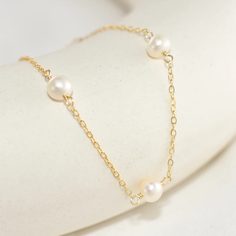 Naturalny naszyjnik z pereł 14K wypełniony złotem 925 srebrny naszyjnik Choker ręcznie robione wisiorki Collier Femme Kolye Collares biżuteria Boho — zdjęcie 4