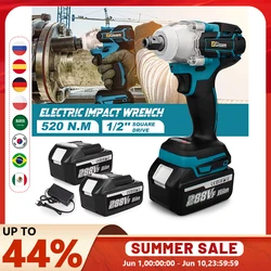 520N.M Chiave a percussione elettrica senza spazzole Chiave elettrica a batteria Cacciavite da 1/2 pollici Presa Utensili elettrici per batteria Makita 18V