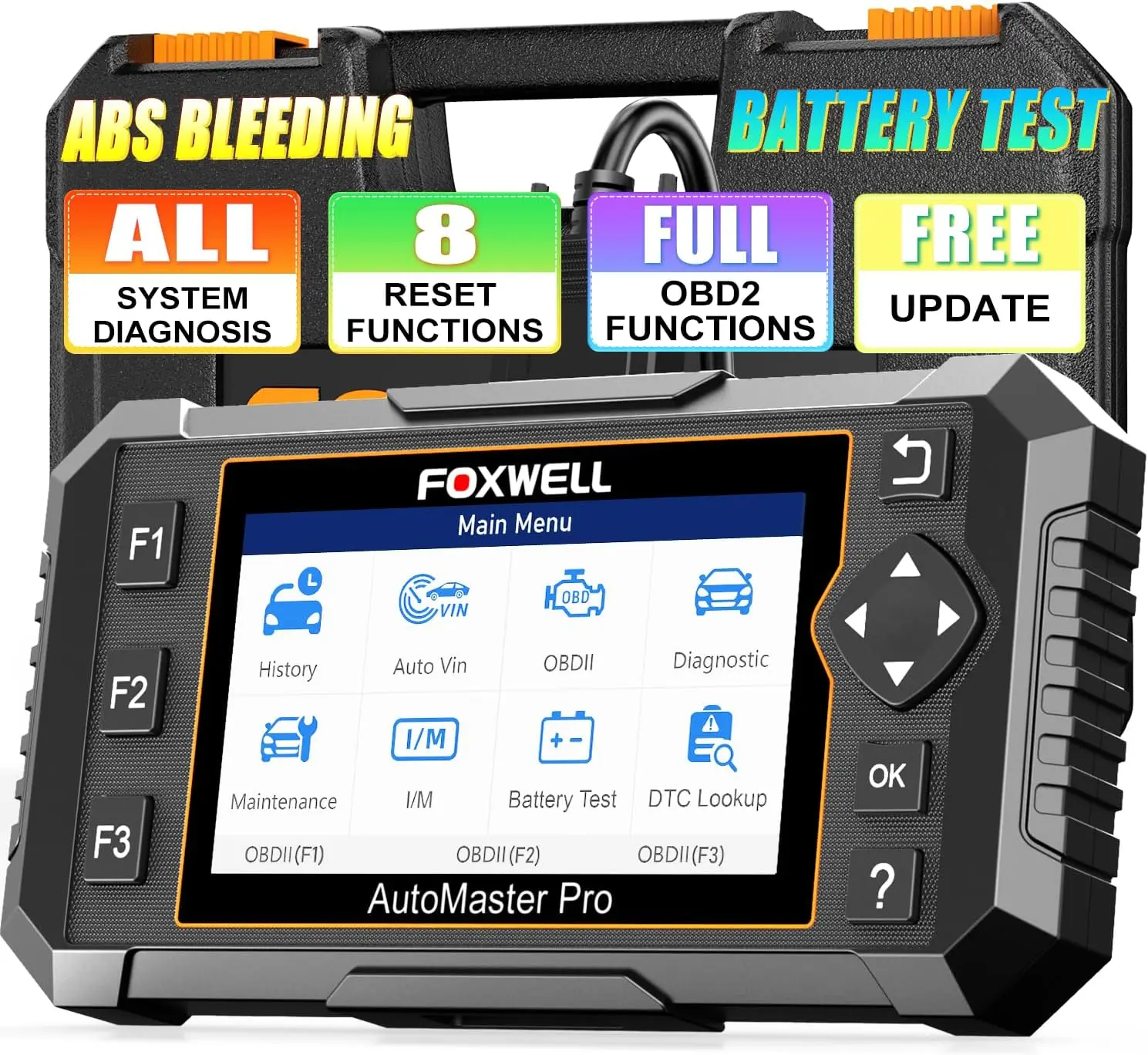

Elite OBD2 Scanner with 8 Resets, ABS Bleeding, All System Diagnosis for Cars