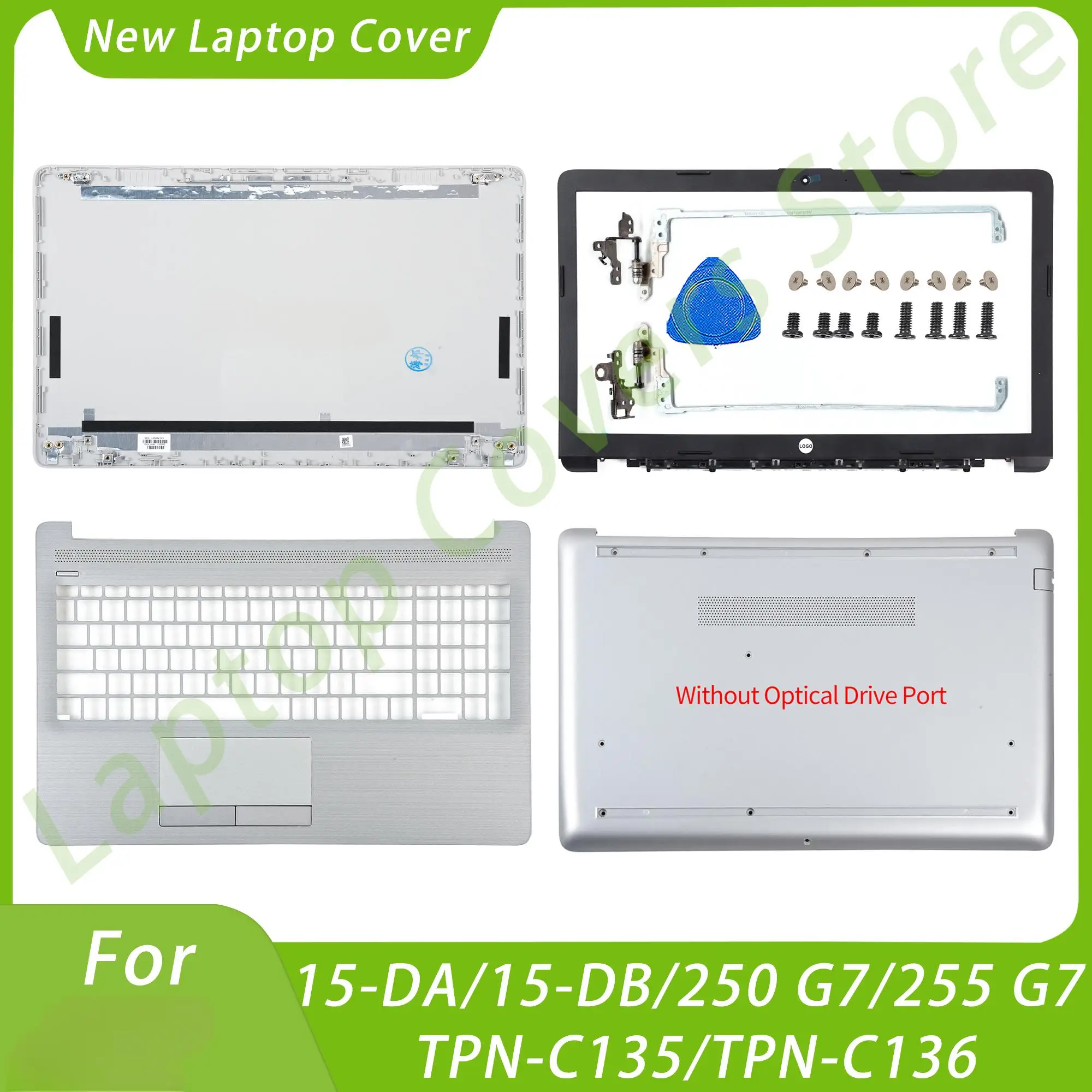 

LCD Back Cover For 15-DA 15-DB 250/255 G7 TPN-C135 TPN-C136 Front Bezel Keyboard Bottom Hinges Notebook Parts Replace L20434-001