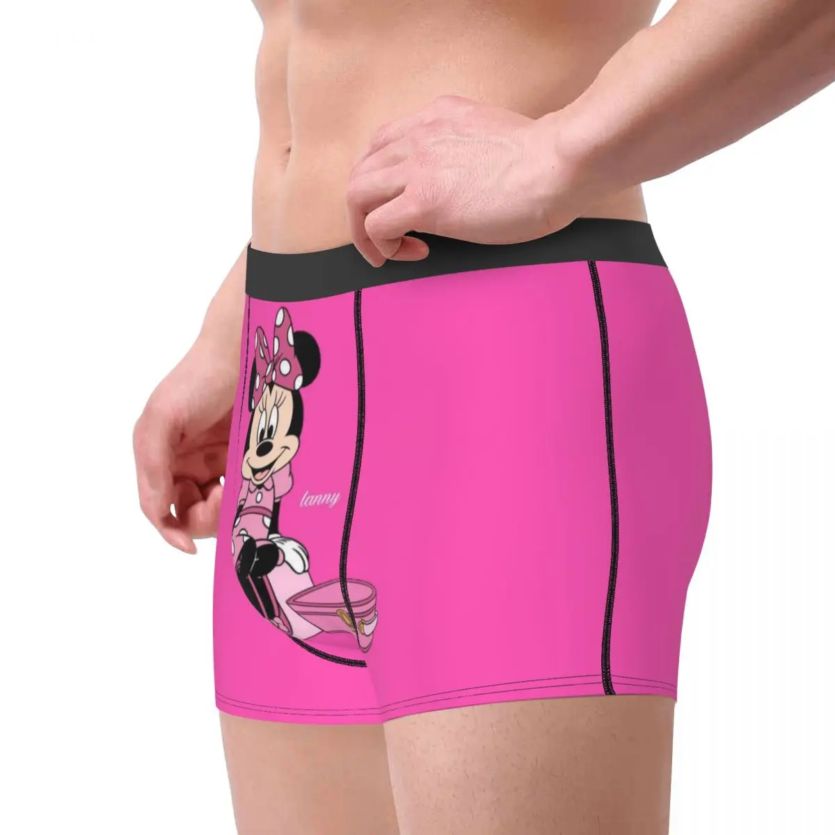 Calzoncillos Boxer personalizados de Mickey Mouse Minnie para hombre, ropa interior con estampado 3D de dibujos animados, bragas, calzoncillos suaves