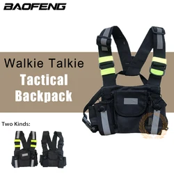 Walkie Talkie Coldre de Ombro Two Way Radio Reflective Chest Harness Titular Saco Vest Rig Walkie Talkies Frente Pack Pouch Case