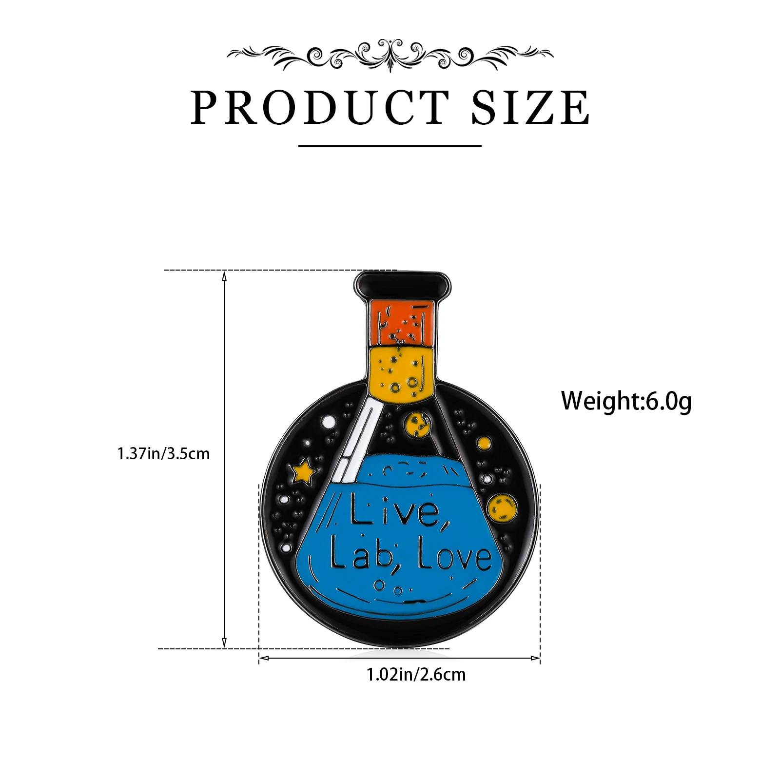 Harong Chemical Physics Experiment Science Lab Brooch Creative Flask Test Tube Magnifying Glass Pins Lapel Badge Jewelry Gifts