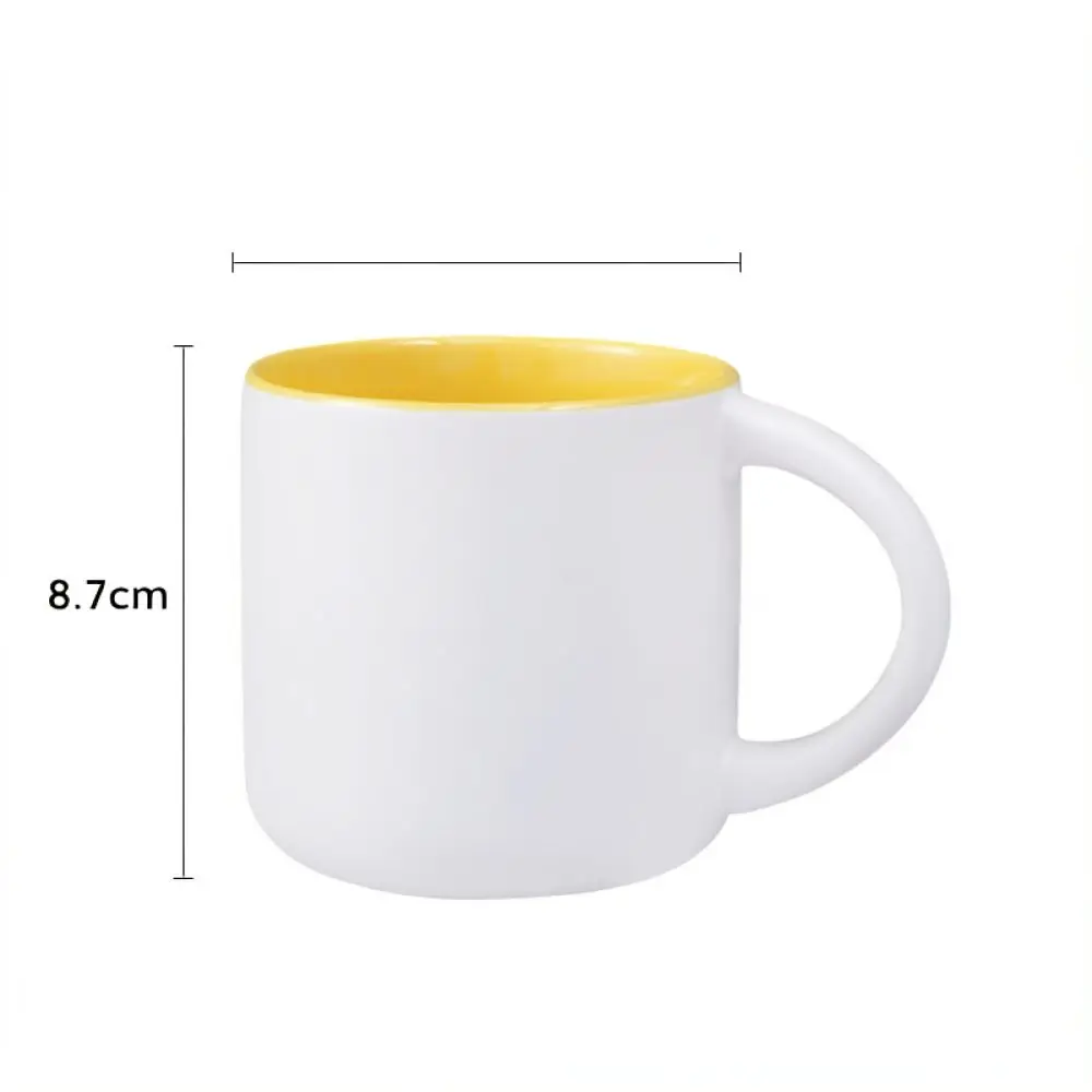 Modern Ceramic Mug Matte Finish Square Handle Coffee Tea Cup Custom Logo Business Promotion Gift Office Desktop Mug