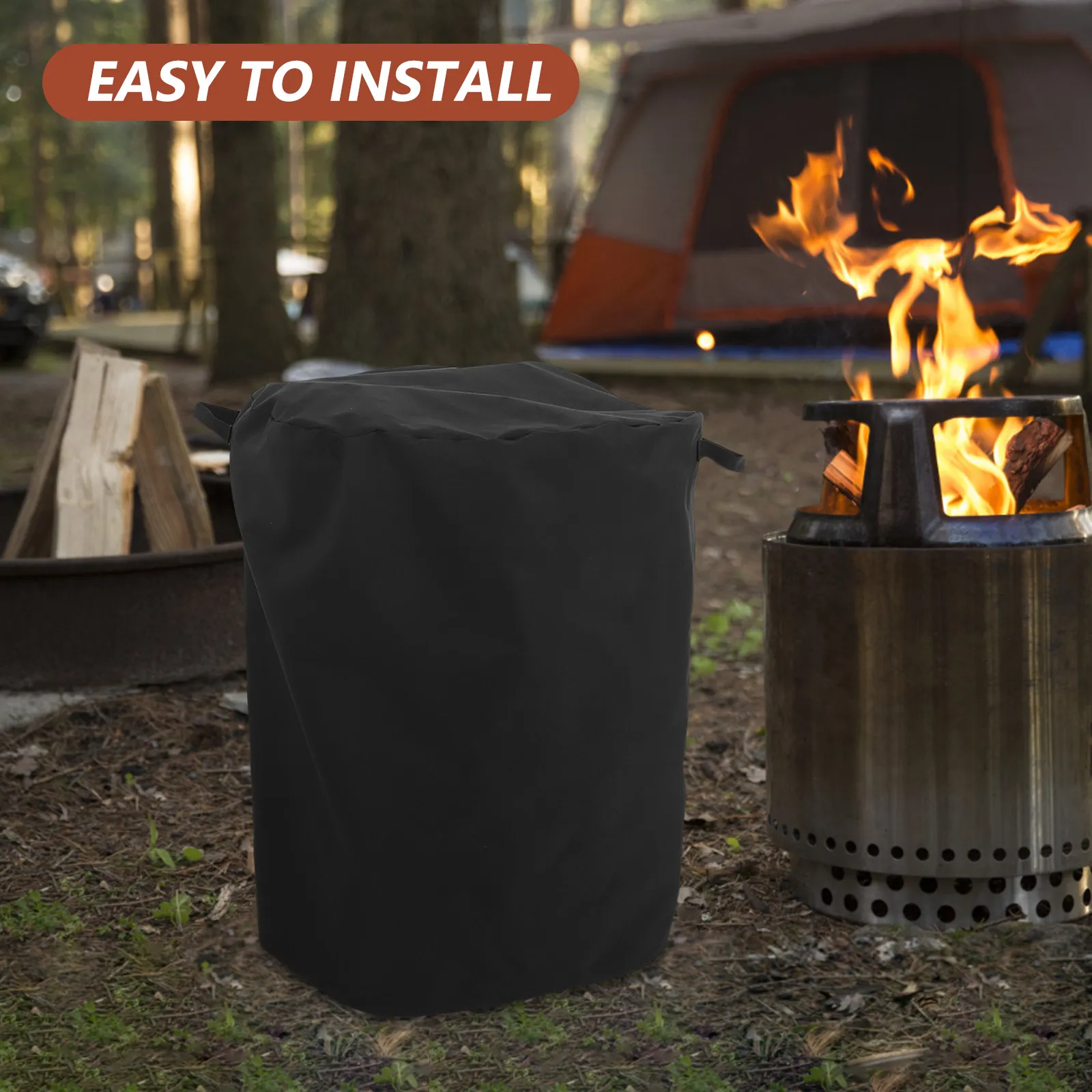 Patio Fire Pit Cover Waterproof Oxford Fabric Protector Rain Dust Windproof Outdoor Round Square Fire Pit Table Cover view 3