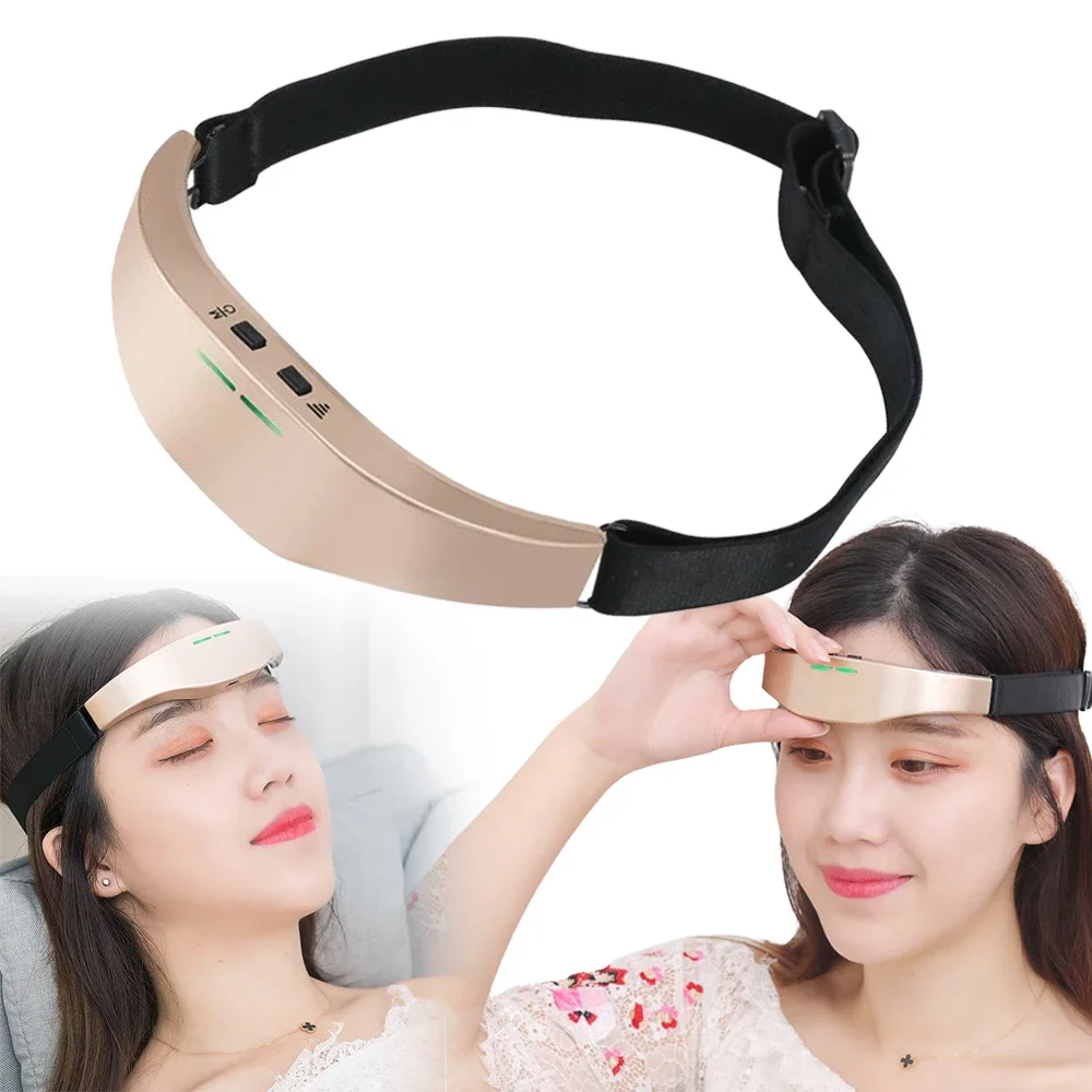 Electric Head Massager Sleep Monitor Insomnia Migraine Relief Massage Release with Stress Sleep Therapy Device Sleep Mask