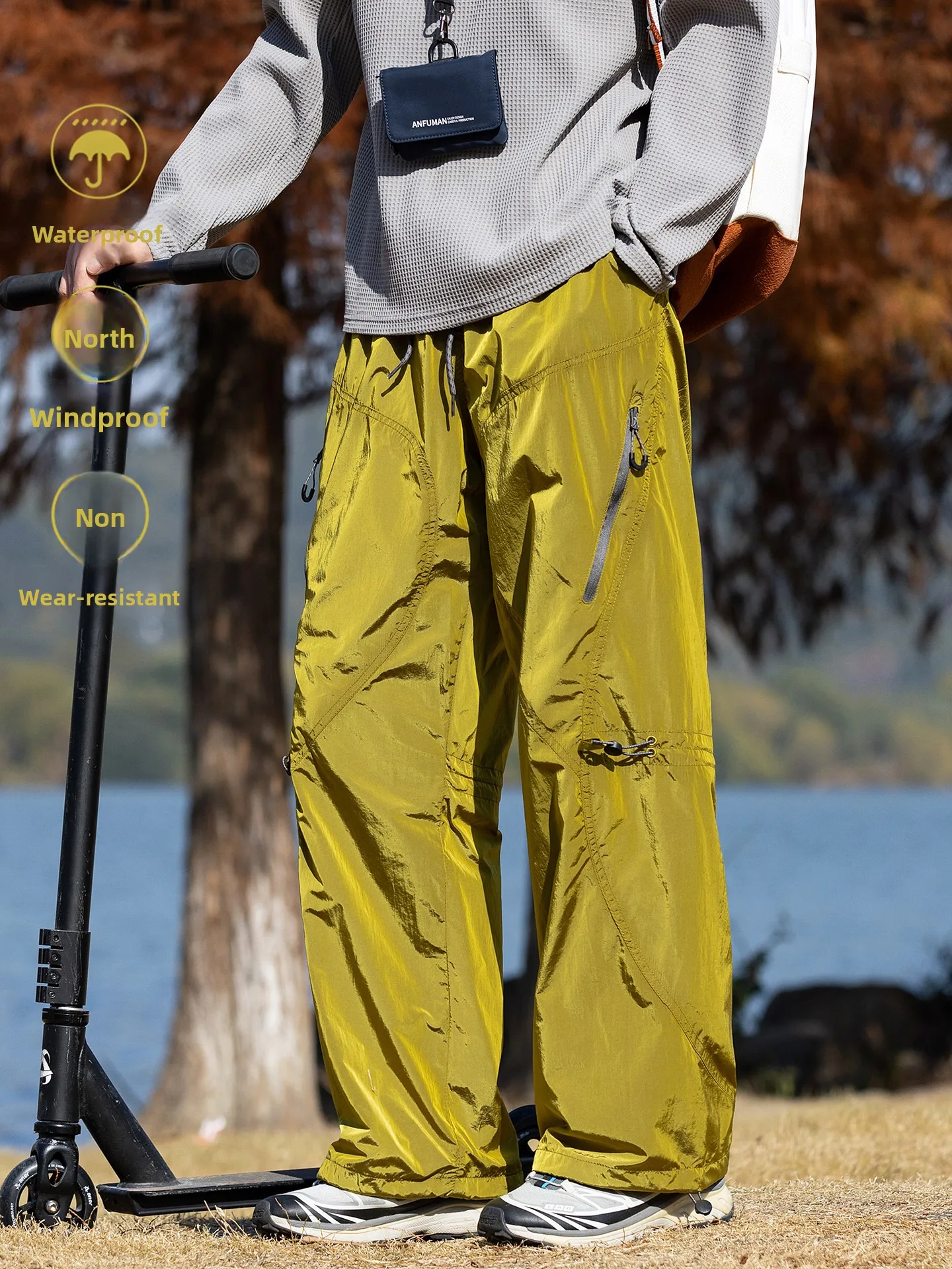 

Outdoor Windproof Casual Hiking Trousers Men's Spring Durable Nylon Workwear Pants Qui Dry Waterproof Mountain Series