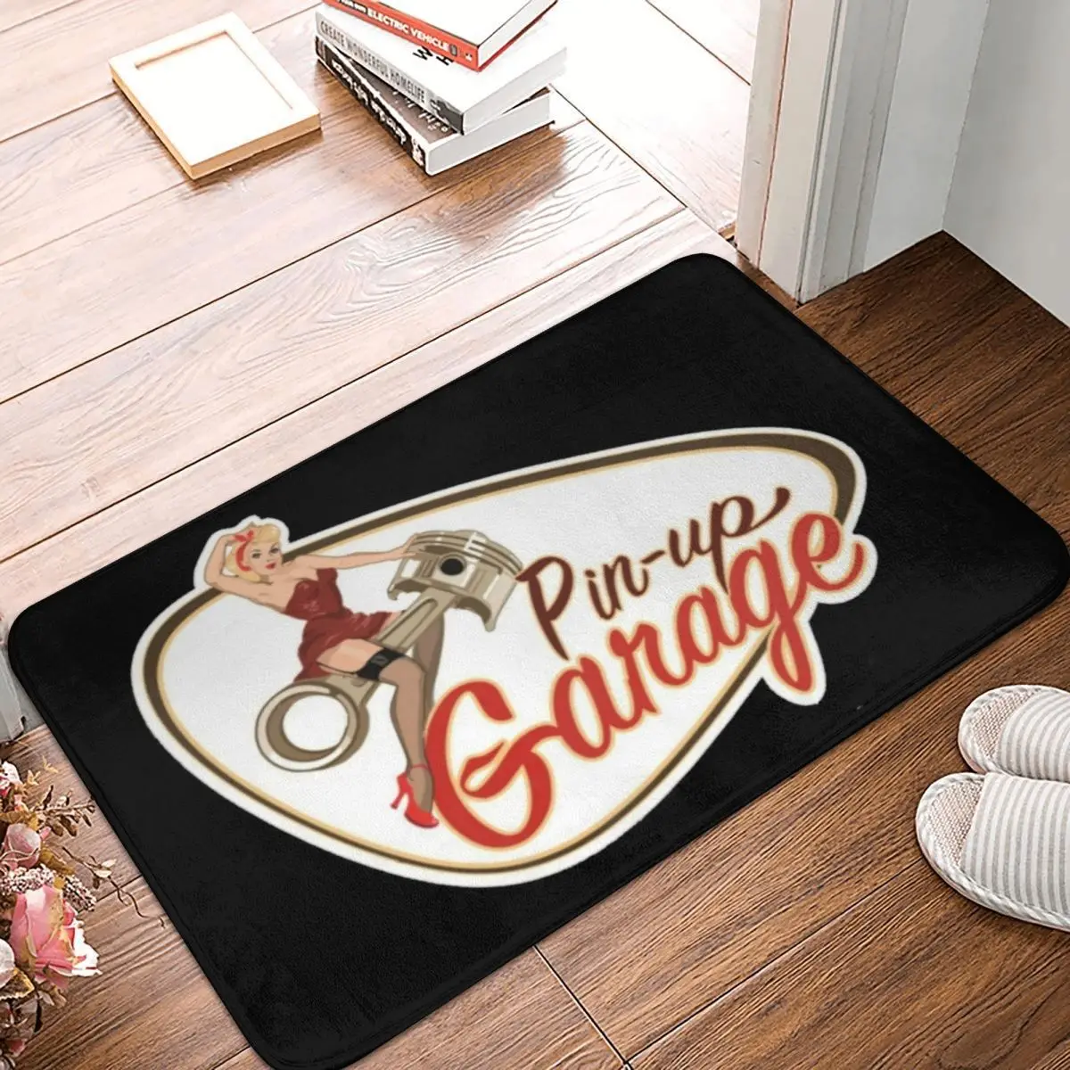 Pin Up Garage Retro Rockabilly Anti-slip Doormat Floor Mat Antiwear Carpet Rug for Kitchen Entrance Home Balcony Footpad Mats