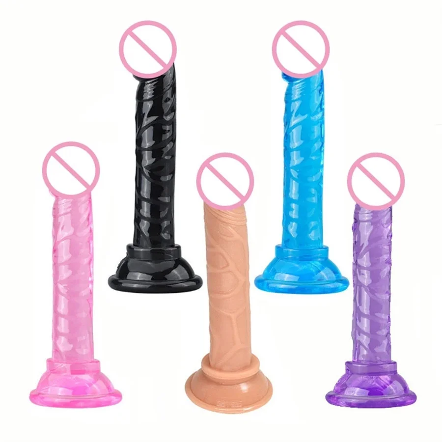 Dildo realistico con ventosa pene artificiale punto G stimolare massaggio vibratori di cristallo masturbatore giocattoli del sesso per le donne lesbiche