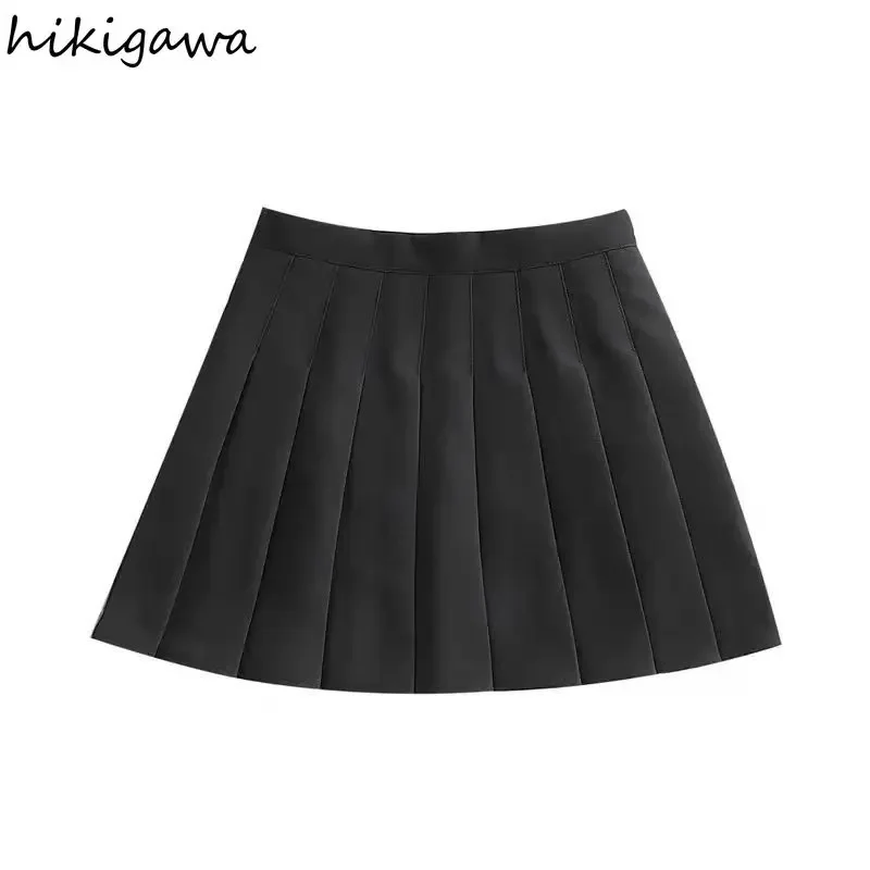 Japanese Sweet Suit Two Piece Set Women Tunic Long Sleeve Shirt High Waist Pleated Mini Skirt Sets Y2k Clothes Fashion Outfits