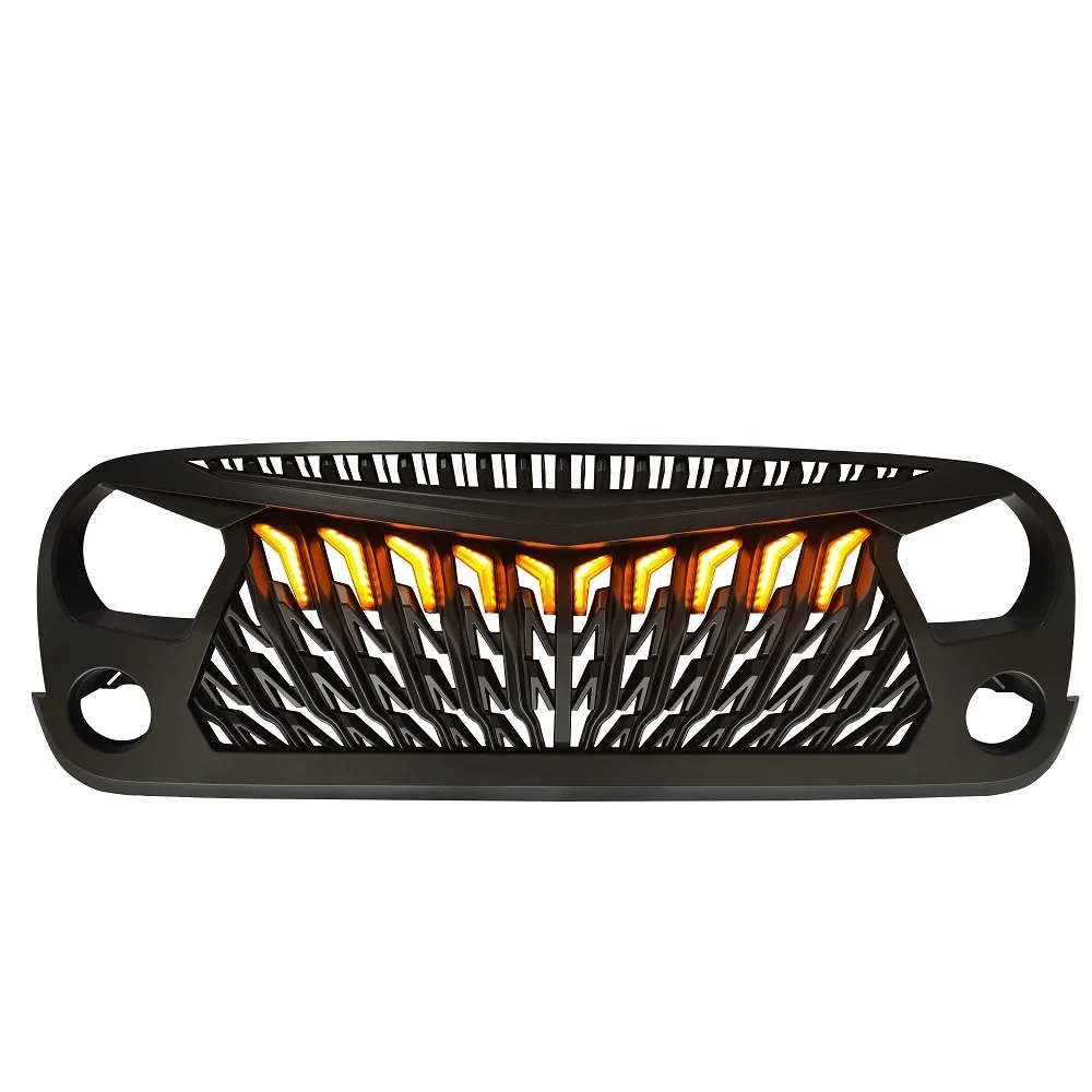 

with led eagle wings front car grills grille abs material for jeep jk accessories