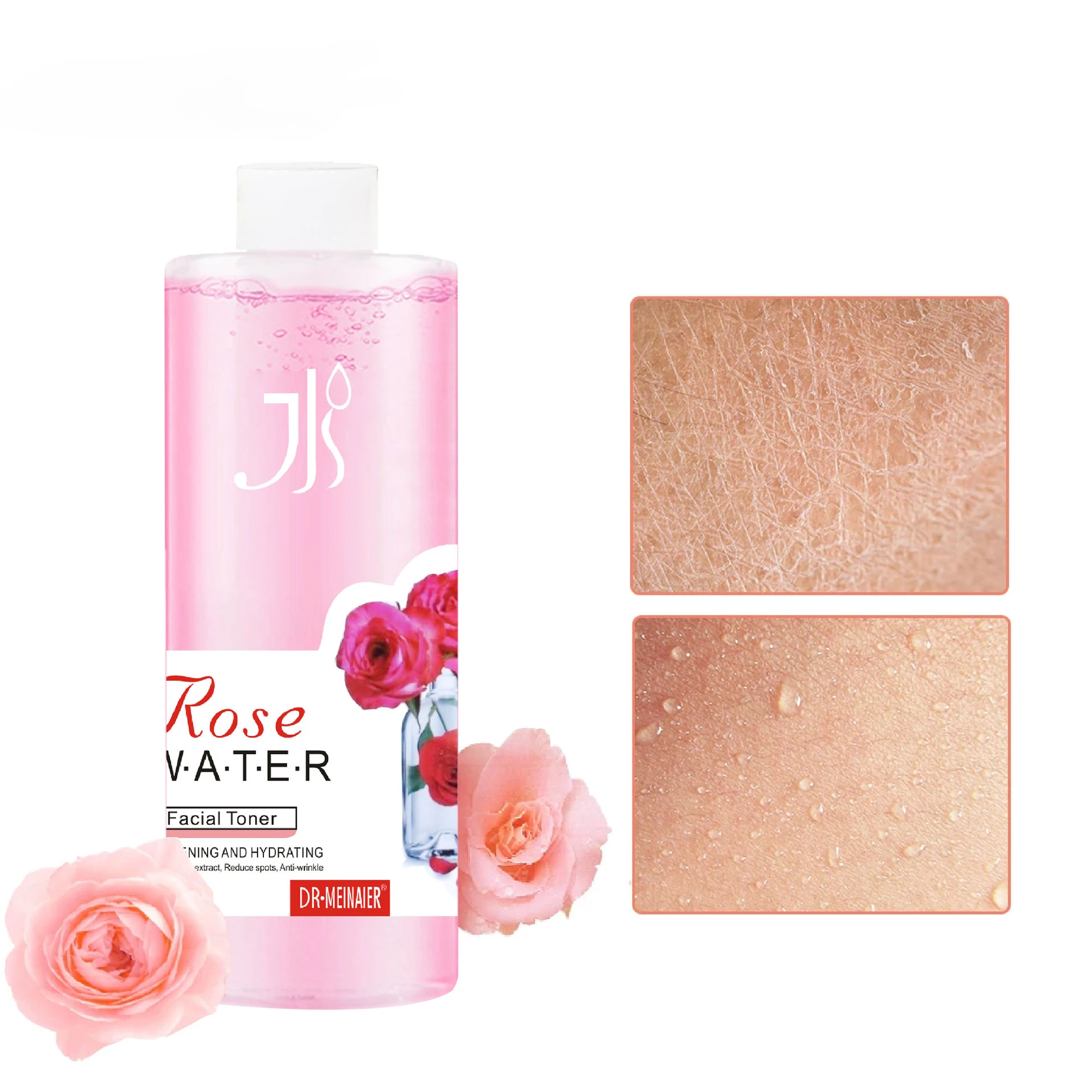 3 pcs Rose Toner Reduces Pores Brightens Shrinkage Water Hydrating Moisturizing Refreshing Oil Control 500g Skincare