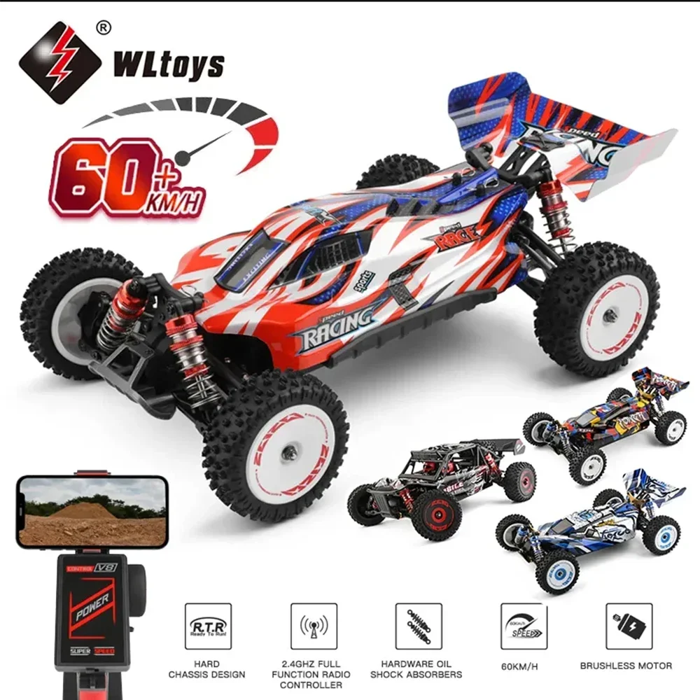 WLtoys 124008 60 KM/H RC samochód z 3S akumulator profesjonalny samochód wyścigowy 4WD bezszczotkowy elektryczne samochody zdalnie sterowane zabawki