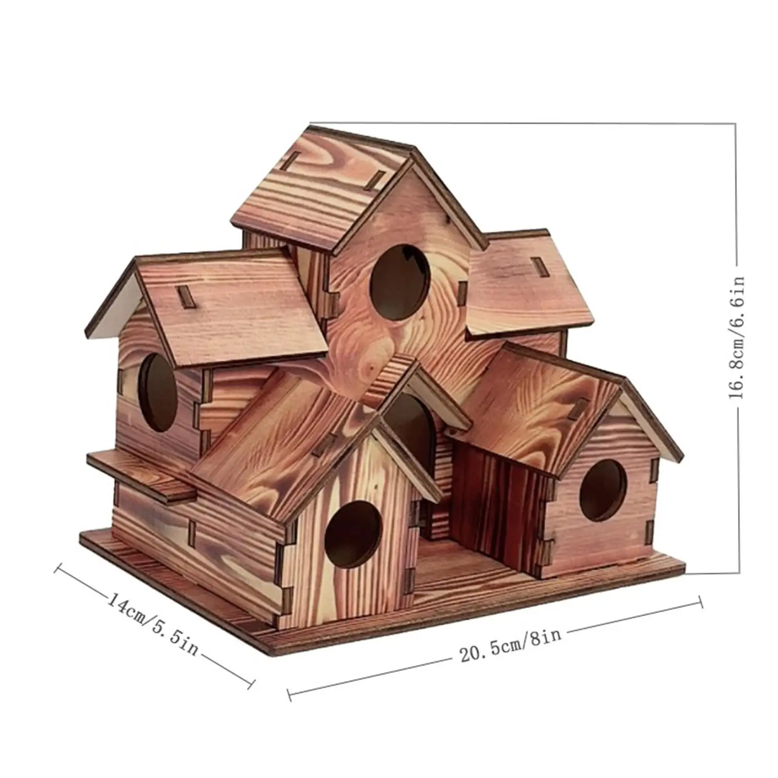 Wooden Bird House Hanging Hut Home Decor Resting Place Backyard Garden Birdhouse for Cardinals Wrens Outdoor Lovebird Cage