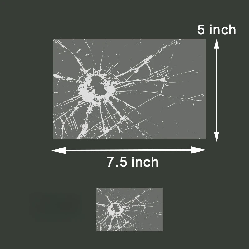 1pc Prank Fake Broken Glass Sticker 3D Simulated Cracked Window Decal Funny Car Window Decor Sticker