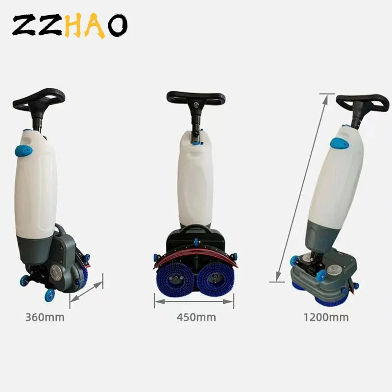 Cordless Automatic Floor Scrubber Battery Powerful Wet and Dry Cleaning Cleaner Mop Household Industry Sweeper Cleaner