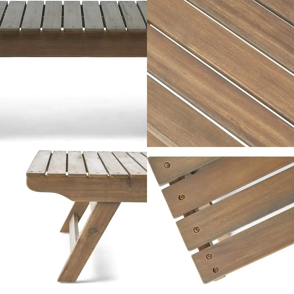 طاولة قهوة خشبية خارجية ملونة باللون الرمادي من كايل #1