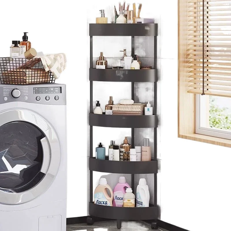 Corner toilet Triangle rack Floor-to-ceiling toilet Bathroom storage rack