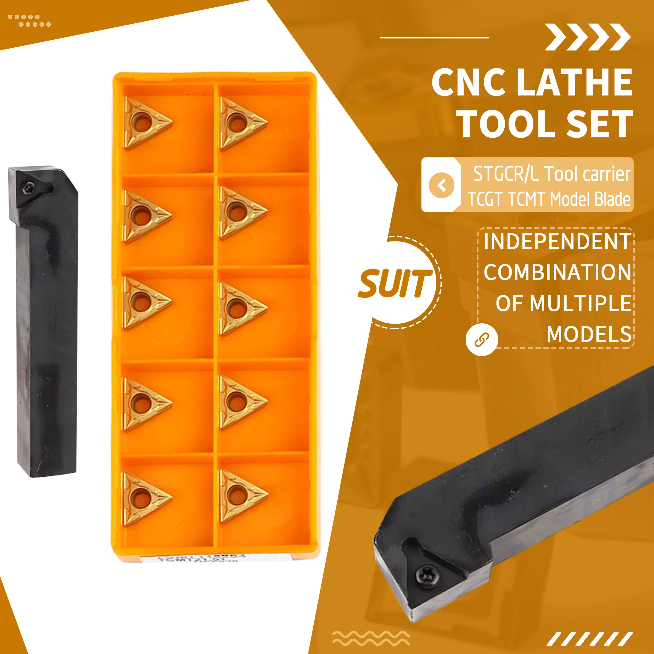 1Pc STGCR1212 STGCR1616H11 STGCL Machine External Turning Tools Holder +10Pc Lathe TCMT CNC Carbide Insert cutting Smooth Stable