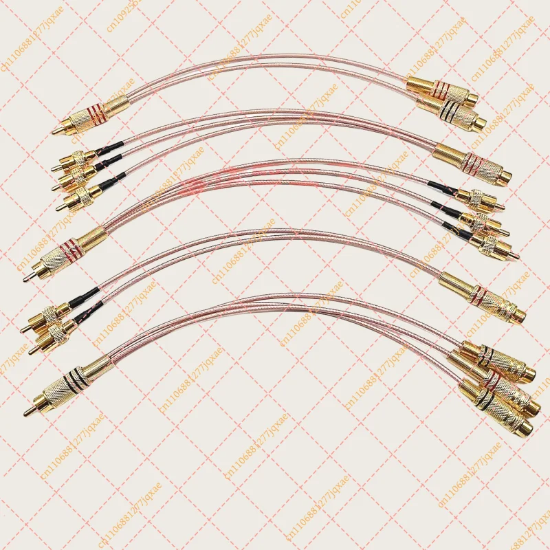RCA to Dual RCA Y-Splitter Cable | RG316 Coaxial Audio/Video Pigtail for Amplifier