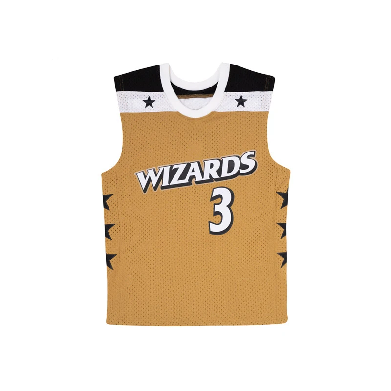 Wizards basketball jersey team tank top 3D summer streetwear sleeveless sports soft quick drying breathable tank top