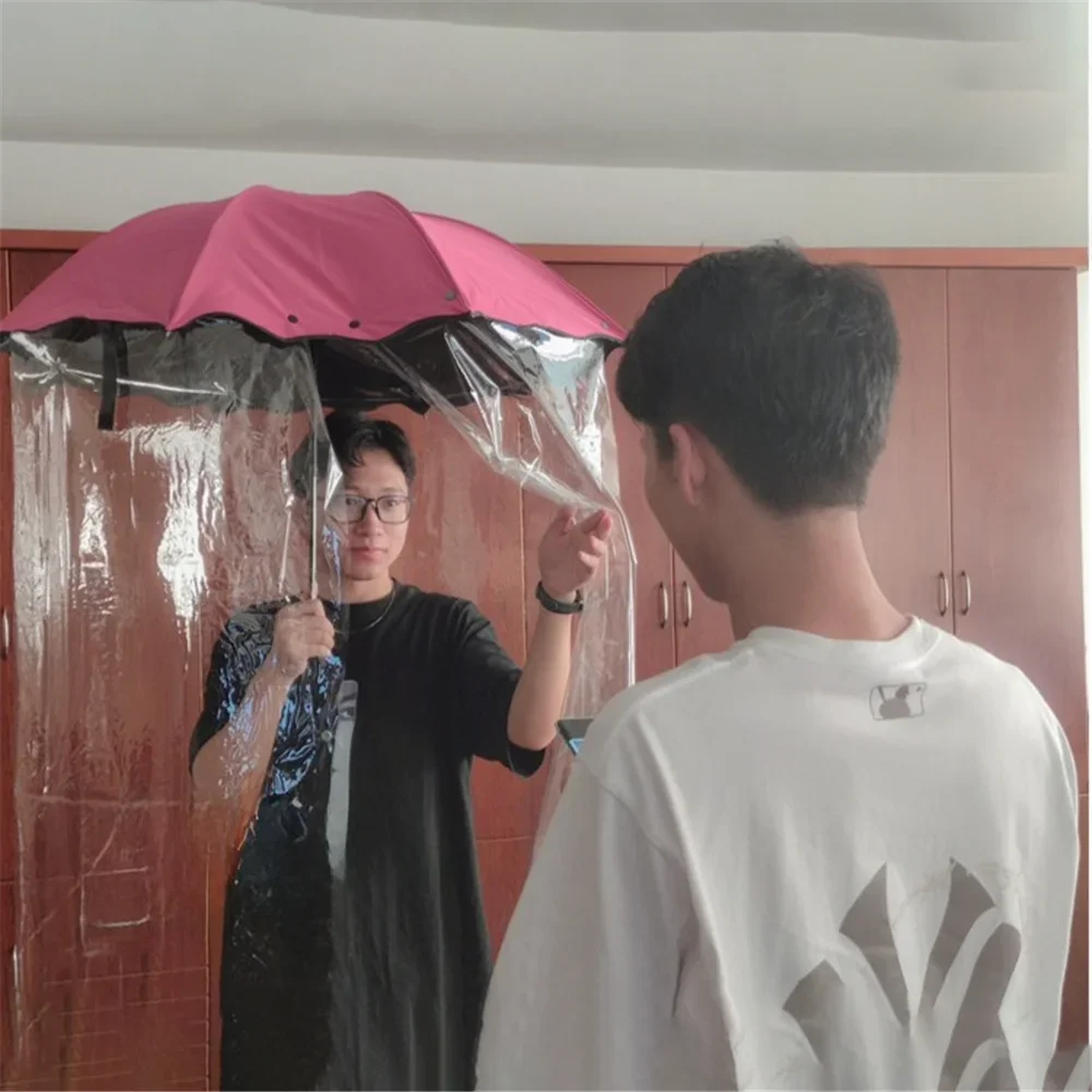 New UV Umbrella with Rainproof Cloth Detachable Raincoat Parasol Paraguas for Man Woman Kids Splash-proof Umbrella Stand