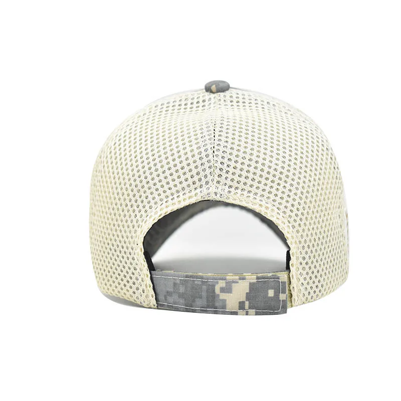 Men’s Tactical Mesh Trucker Hat, Camouflage Outdoor Baseball Cap with Removable Embroidered Patch, Adjustable Snap‑Back Sun Hat
