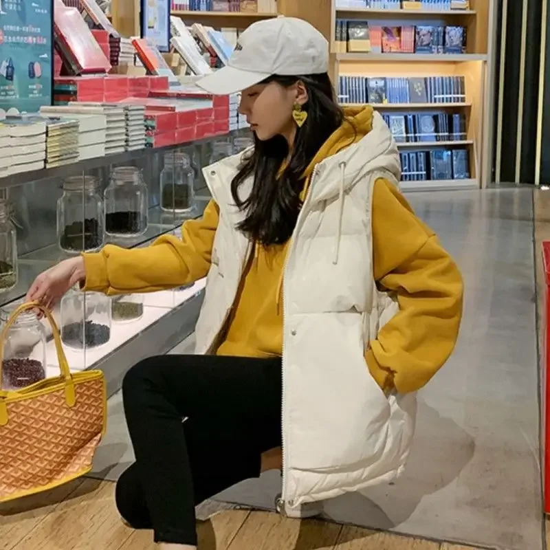 

Autumn/Winter New Style Korean Loose Fit Versatile Horse Clip Jacket Thickened Cotton Vest Women's Cropped Outerwear