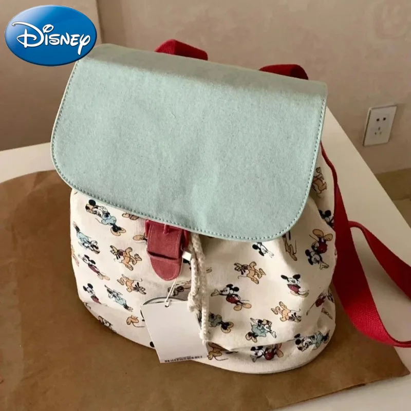 Disney Design Mickey Mouse Korean Style Drawstring Pocket Lightweight Cartoon Cute School Bag Primary School Student Backpack