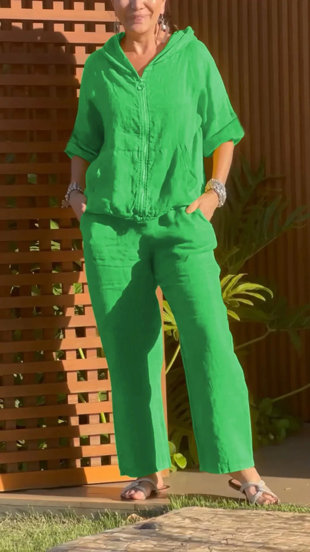 2025 Spring and Summer New Product Cotton and Linen Fashion Casual Loose Two-piece Set