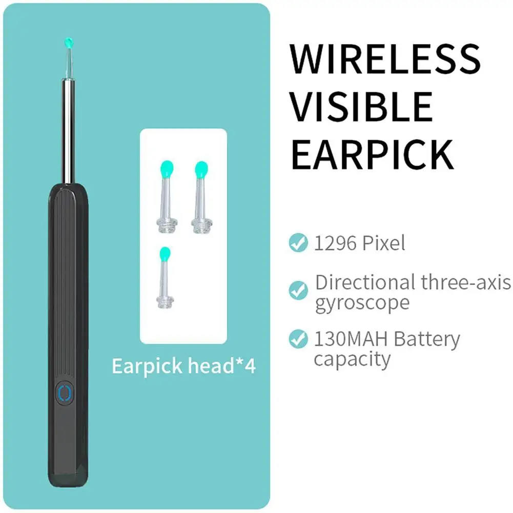 Ear Spoon Replacement Head Transparent Earwax Picker Intelligent Earwax Replace Visual Ear Cleaner