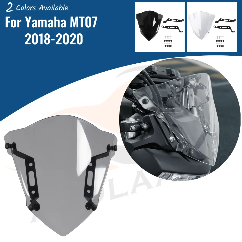 

Motorcycle Front Screen Wind Shield Accessories For Yamaha MT 07 2018 2019 2020 MT07 MT-07 Windshield Windscreen Air Deflector