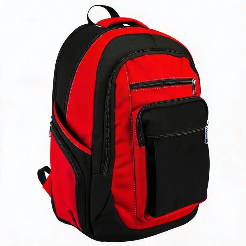 Heavy-duty Backpack Kit, Red 25L Adjustable Shoulder Strap, Zipper Open and Close 10-14 Pockets, Universal Tool Storage