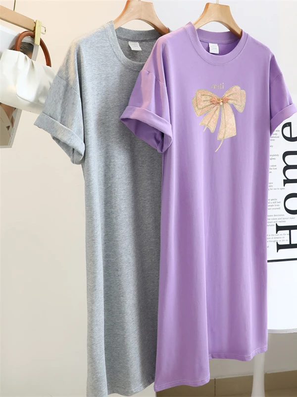 حجم كبير 300 Pou Chic Design Sense طويل القطن الخالص المرأة Dr تي شيرت غير رسمي Dr Korean Sle مستقيم قطع الربيع D...