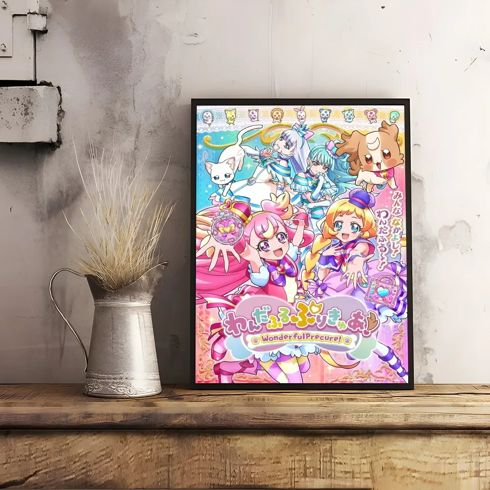 Smile P-Precure لطيف أنيمي المشارك لزجة جدار الفن الطباعة مقاوم للماء غرفة المعيشة المنزلي غرفة نوم بار المدخل ديكور جمالي